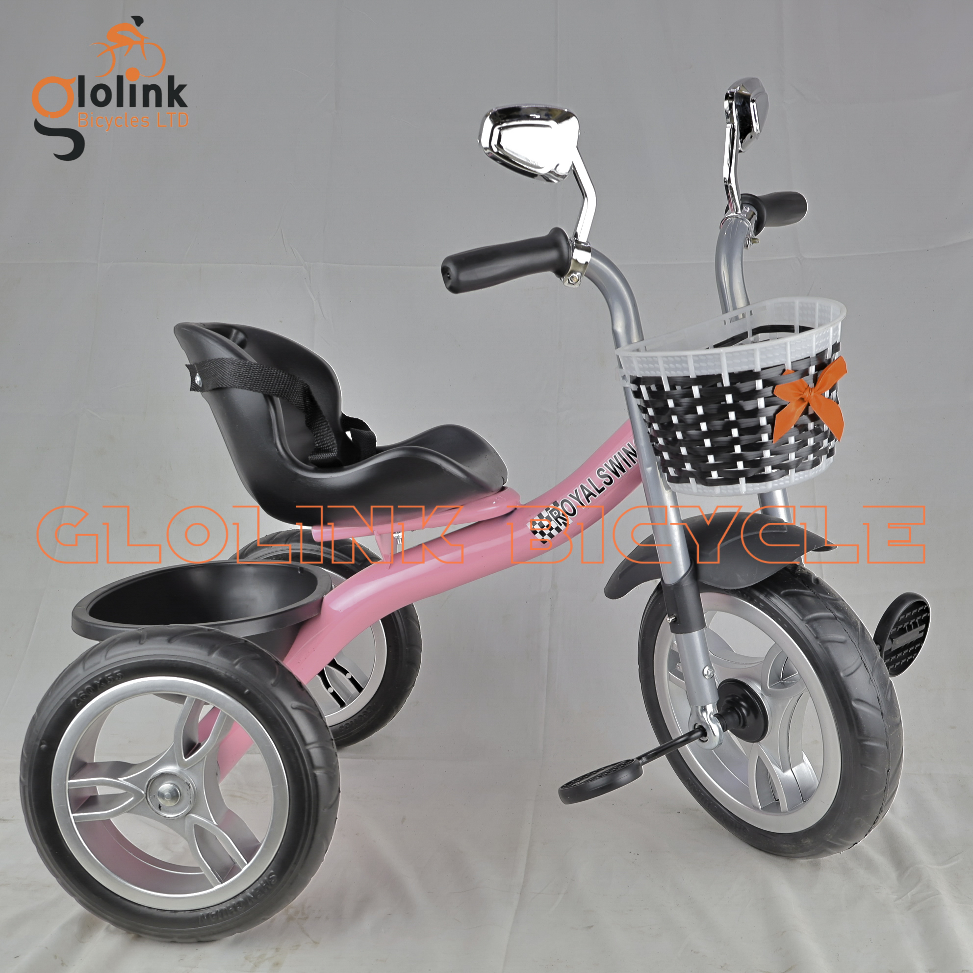 Quality Kids Tricycle with Seatbelt, Baskets & Side Mirrors – Ages 1.5 to 4 Years - Image 3